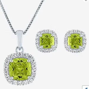 ✨NWT🏷️🕊️💎GEMSTONE💎STERLING SILVER 2-PC JEWELRY SET💚🤍 NEVER WORN